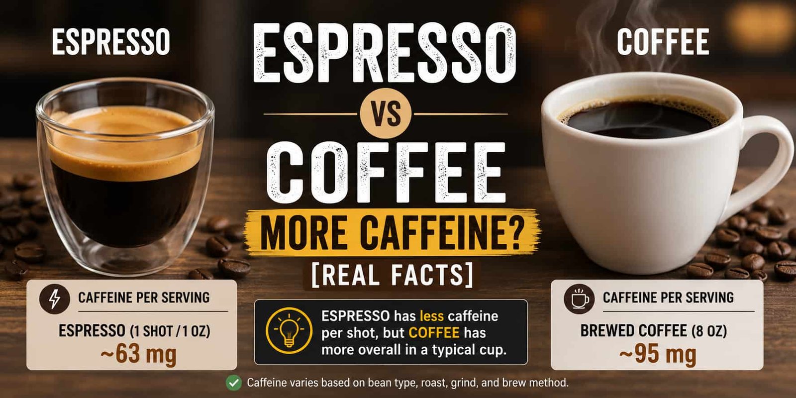 Espresso vs Coffee More Caffeine [Real Facts]