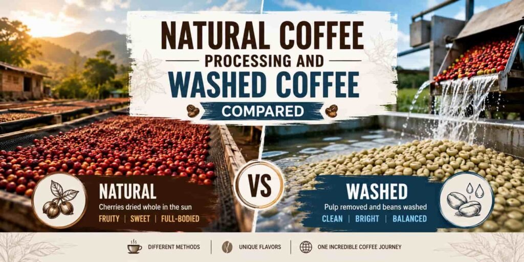 Natural Coffee Processing and Washed Coffee Compared